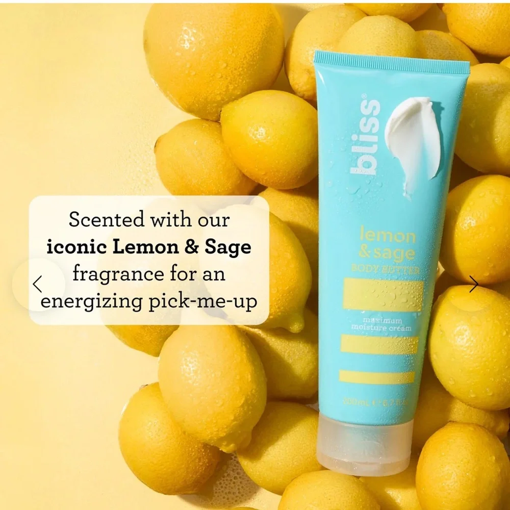 Bliss Lemon+Sage Body Butter maximum moisture cream 6.7 oz sealed